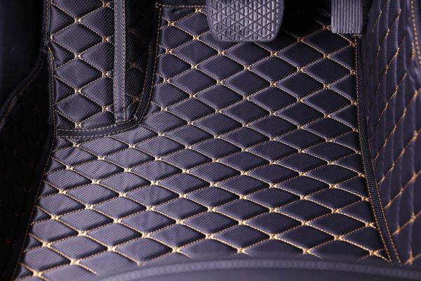 Black with Gold Stitching Premier Car Mat