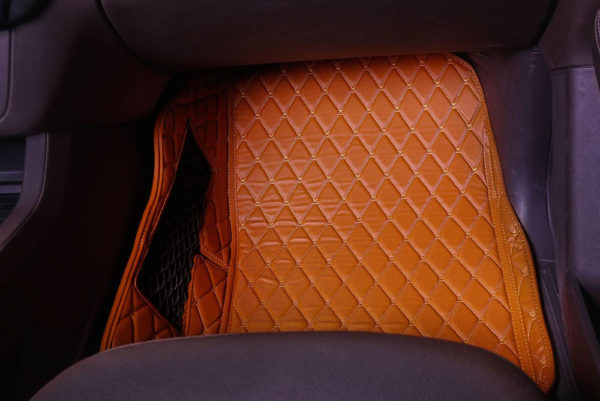 Brown with Gold Stitching Premier Car Mat
