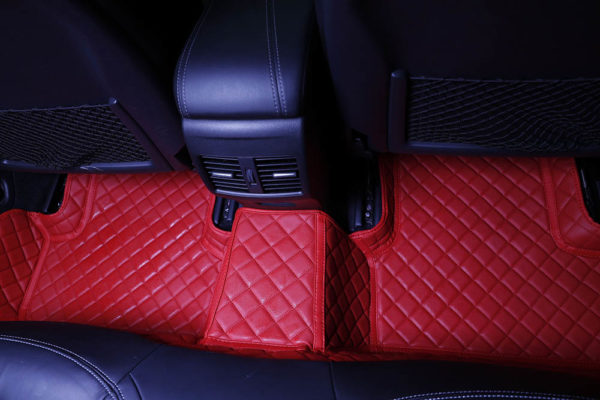 Red with Red Stitching Luxury Car Mat